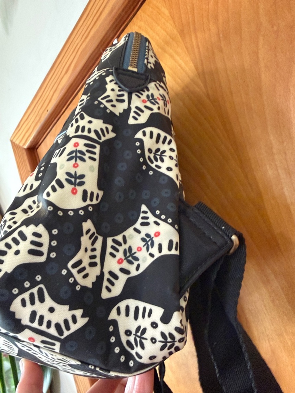 RADLEY LONDON Black Backpack with Cream Scotty Dog Print and Red Accents - Picture 5 of 16
